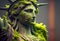 The Statue of Liberty will grow moss restored ecosystem on a planet with environment in balance 3D background