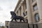 Statue of the Lion of the Palace Of Justice in city of Sofia, Bulgaria