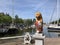 Statue at the Lion\\\'s Bridge in Harlingen