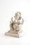 Statue of Lord Ganesha Made from plaster of Paris without color on white background