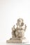 Statue of Lord Ganesha Made from plaster of Paris without color on white background