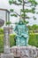 Statue of Maeda Toshinaga 1562-1614 at Approach to Zuiryuji Temple in Takaoka, Toyama, Japan. a