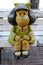 Statue of Mafalda, a cheeky girl in comic charcter in Buenos Aires, Argentina