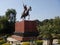 Statue of Maharaja Hari Singh of Jammu Kashmir, outside the Hari Niwas Palace