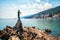 Statue of Maiden with seagull in Opatija, Croatia