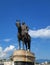 A statue of a man riding a horse in Skopje North Macedonia