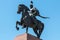 Statue of Manas, a Kyrgyzstan hero, riding a horse. Bishkek, Kyrgyzstan.=