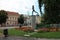 Statue of Marathon runner on square of Peace Marathon in Kosice