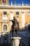 Statue of Marcus Aurelius in the Piazza on the Capitoline Hill in Rome Italy