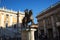 Statue of Marcus Aurelius in the Piazza on the Capitoline Hill in Rome Italy