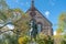 Statue of Marcus Aurelius and Sayles Hall on Lower Green of Brown University