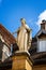 Statue of Mary outside the Chapel of Apparitions in Paray Le Monial, Burgundy, France