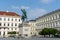 Statue of Maximilian of Bavaria on a horse in Wittelsbacher Square in Munich