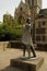 Statue of Minerva by Alan Collins on the ground of Southwark Cathedral, London, UK.