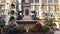 The statue in Munich Marienplatz square with Marientplatz Town hall, Munchen city centre old town, Germany