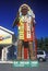 Statue of Native American in costume at the Big Indian Shop, Mohawk Trail, MA