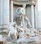statue Oceanus divinity on Trevi Fountain also called Fontana di