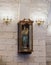 A statue of Our Lady with a baby in her arms hangs on the wall in the Greek Catholic Church in Mi`ilya in Israel