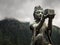 Statue outside Buddha Tian Tan statue on Lantau Island, Hong Kong