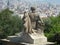 Statue overlooking Barcelona from the hillside