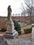 Statue Overlooking God`s Acre Cemetery at Old Salem