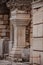 The statue pedestal in Celsus Library in Ephesus ancient city, Turkey