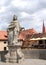 Statue of Pippin and Belfry of Marienkapelle Wurzburg in Bavaria (Germany)