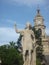 Statue in  the plaza of the cathedral to Catania in Sicily, Italy.