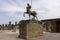 Statue by polish sculptor Igor Mitoraj on forum of riuns of ancient city, Pompeii, Naples, Italy