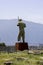 Statue by polish sculptor Igor Mitoraj among the riuns of ancient city, Pompeii, Naples, Italy