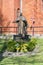 Statue of Pope John Paul II near church of the Immaculate Conception of the Blessed Virgin Mary.