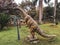 Statue of psittacosaurus dinasour in a park in india