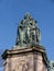 Statue of Queen Victoria in Lancaster England standing above politicians, artists and writers