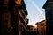 Statue of Ratto delle Sabine, Loggia de Lanzi, Piazza della Sig at evening,