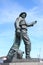 Statue representing Danish fisherman and maritime rescue worker Skagen Harbour, Denmark