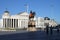 Statue of revolutionary leader Dame Gruev, with the Museum of Archaeology in the background, in Skopje, Macedonia