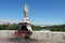 Statue on the Roman bridge of Cordoba in Spain