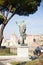 Statue of roman emperor in the heart of the city centre