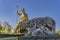 Statue of Rome Triumphant in Villa d `Este in Tivoli, Italy