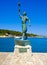 The statue of the Sailors in Paxos island, Greece