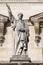 Statue of Saint Bernard on facade of the Louvre palace, Paris, France