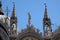 Statue of Saint, detail of the facade of the Saint Mark`s Basilica in Venice