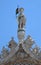 Statue of Saint, detail of the facade of the Saint Mark`s Basilica in Venice