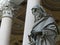 Statue of a Saint in front of the basilica of Saint Paul outside the walls to Rome in Italy.