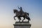 A Statue of Saint Louis on a horse stands in Forest Park, St. Louis Missouri