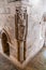 Statue of a Saint placed on the cloister of the Evora Cathedral, the largest cathedral in Portugal.