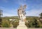 Statue of Saint Wenceslas on the Cloak Bridge in Cesky Krumlov, Czech Republic