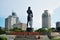 Statue of the Sentinel of Freedom or Lapu Lapu Monument on Valencia Circle in Rizal Park for Filipino people foreign travelers