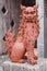 Statue of Shisa the guardian half lion half dog idol at Okinawa Naha Japan