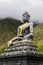 Statue of Siddhartha Gautam Buddha overlooking the Muktinath Village in Upper Mustang, Nepal